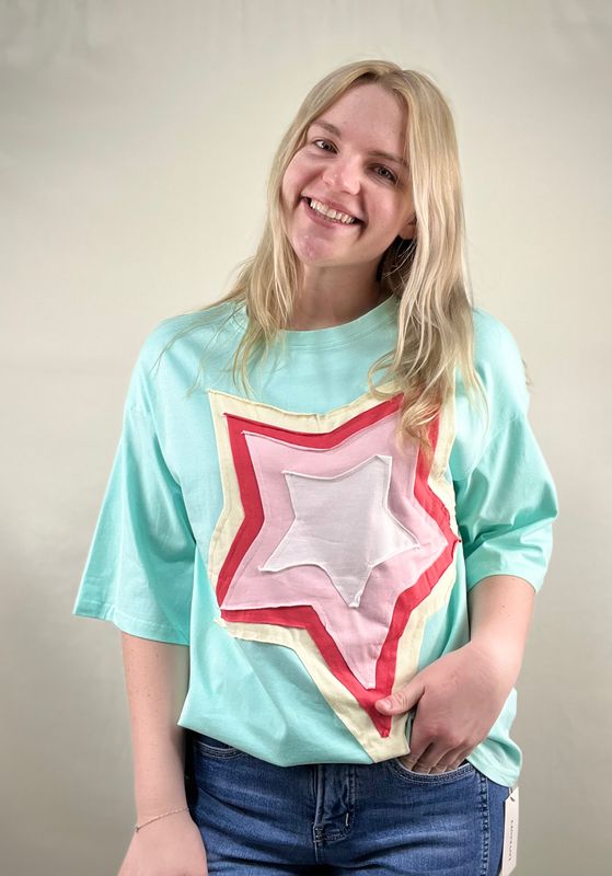 Oversized Star Patch Top