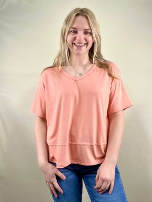 Coral Oversized Casual Top