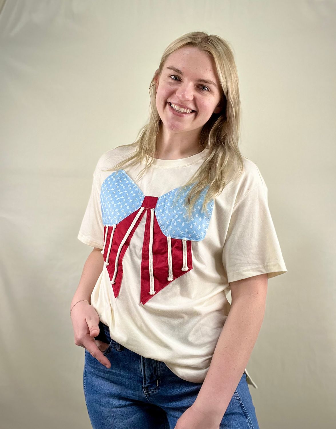 Patriotic Patch Bow Top