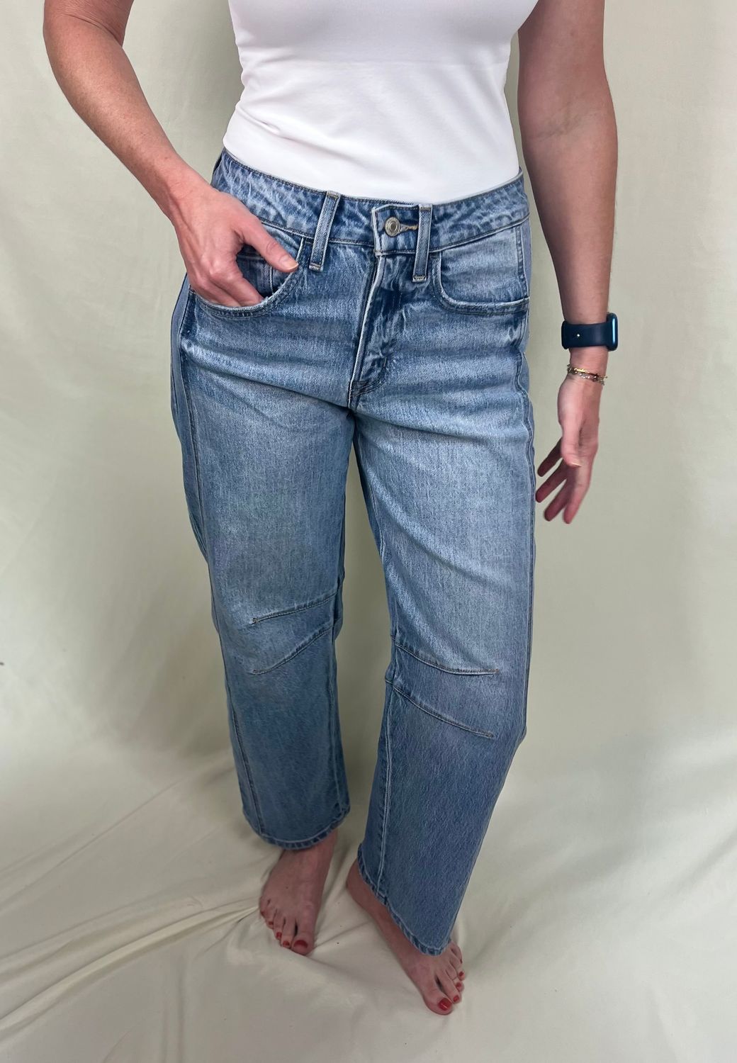 The Tingle High Rise Barrel Jeans