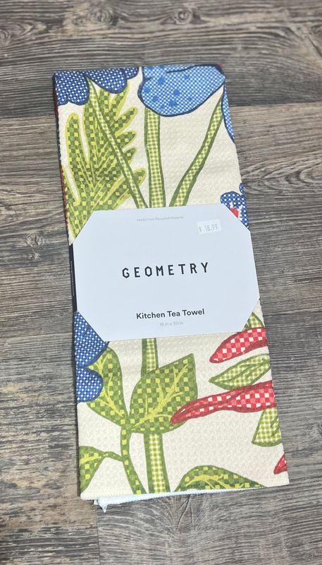 Plaid Floral Tea Towel