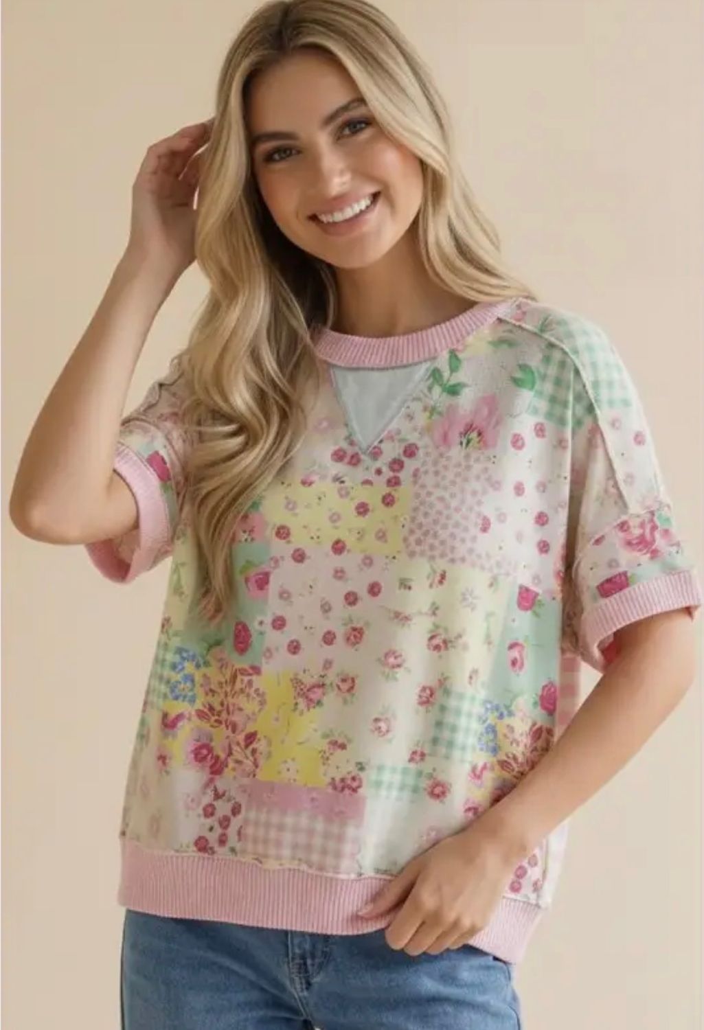 Green Patchwork Inspired Top