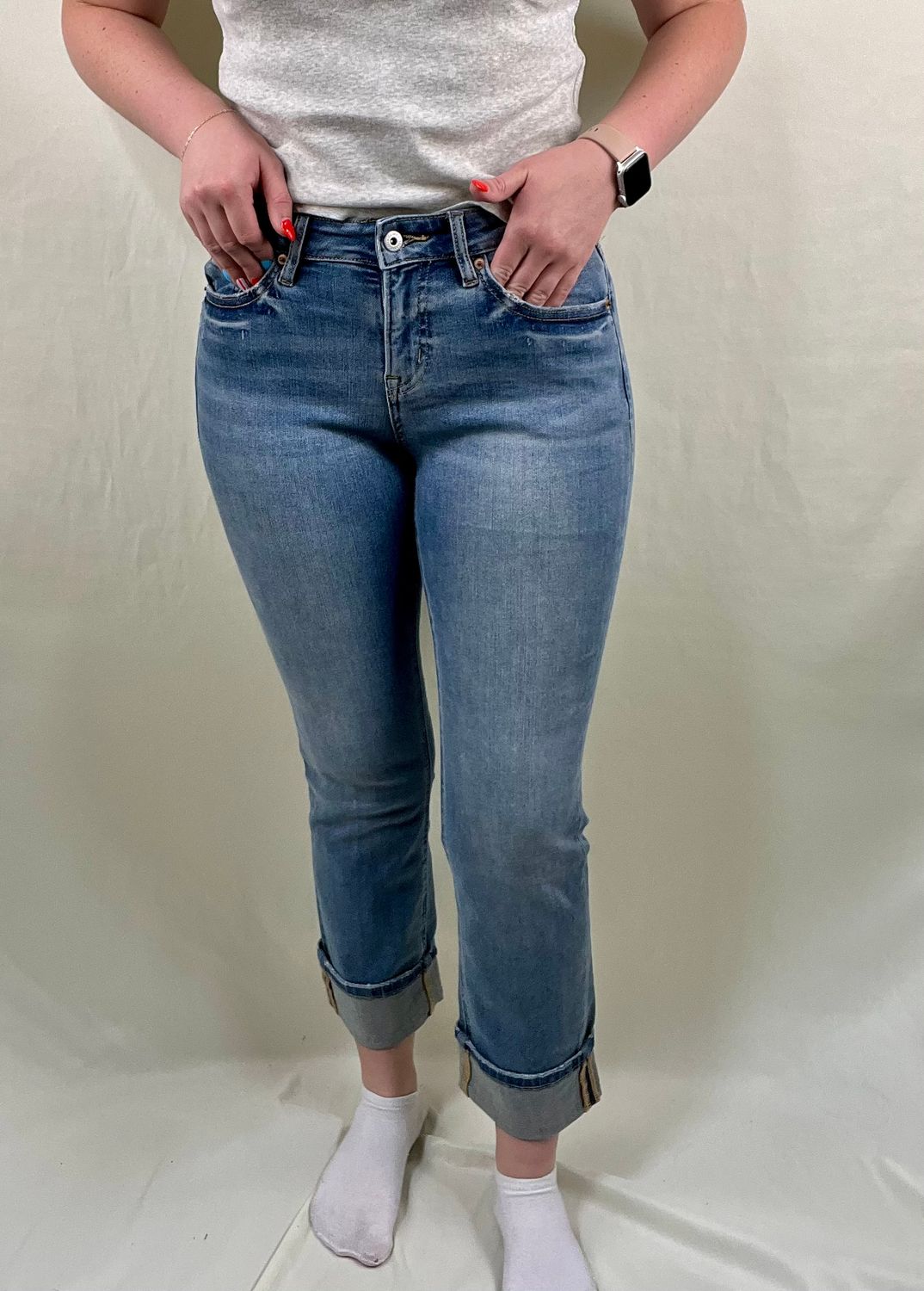 The Fiord Cropped Cuffed Straight Jeans