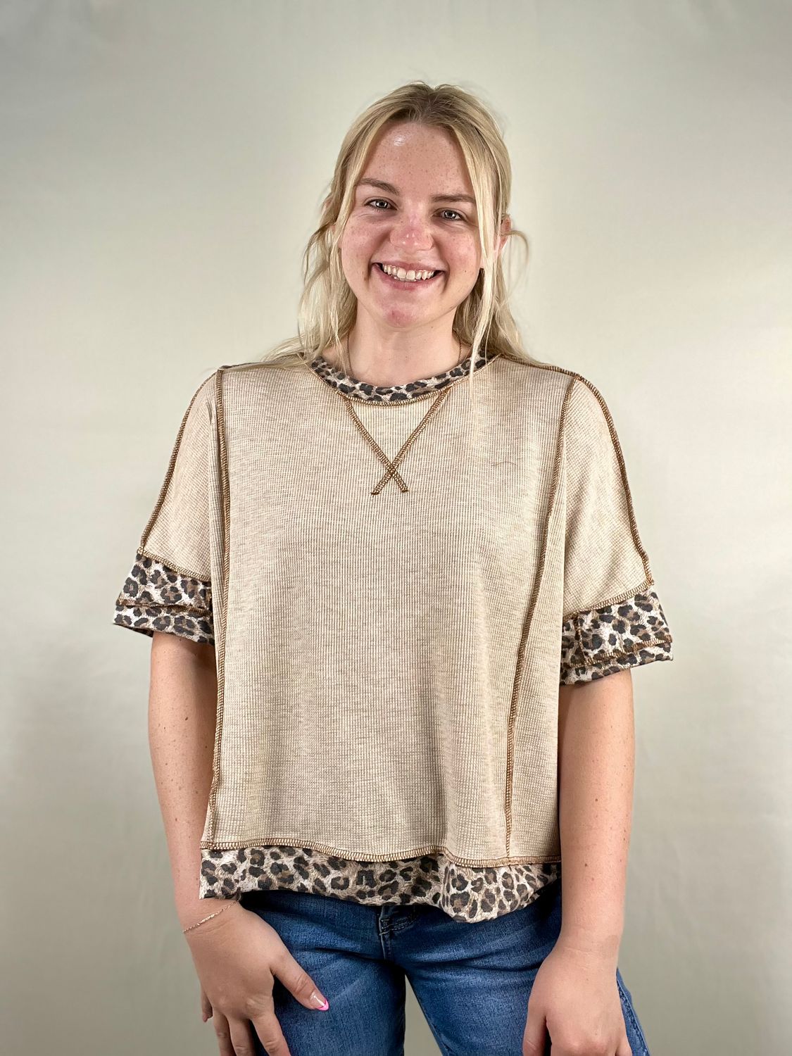 Leopard Waffle Block Top
