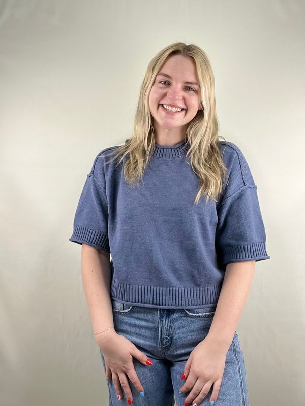 Blue Sweater Top
