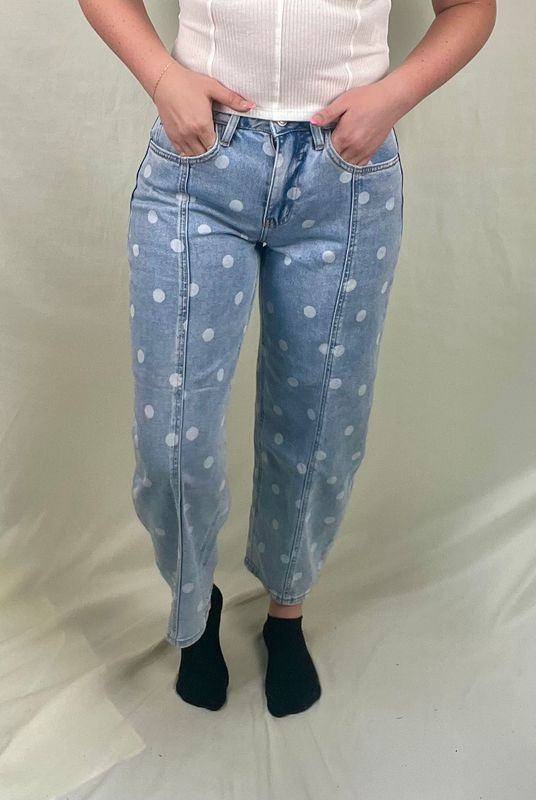 Polka Dot Barrel Jeans