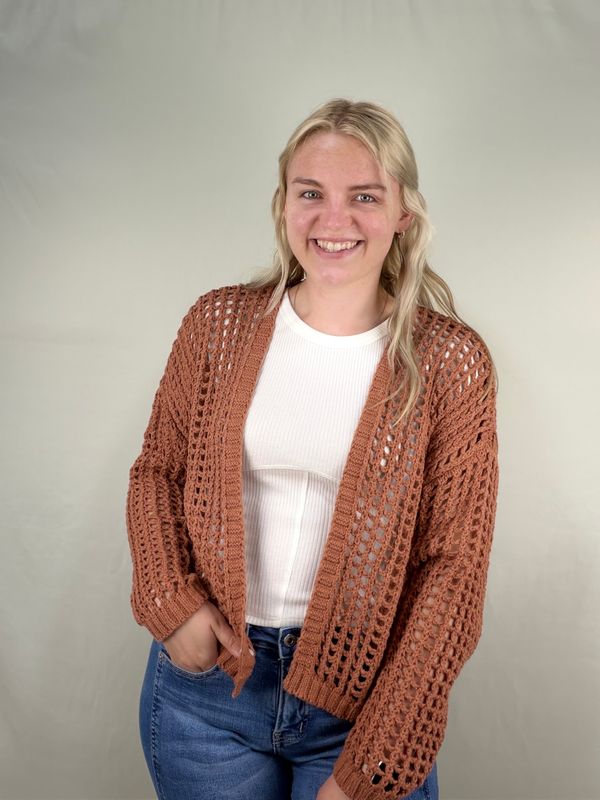 Clay Crochet Cropped Cardigan