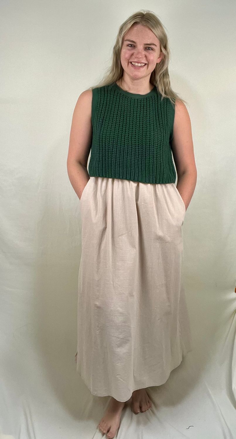 Forest Green Chunky Sweater Twofer Dress