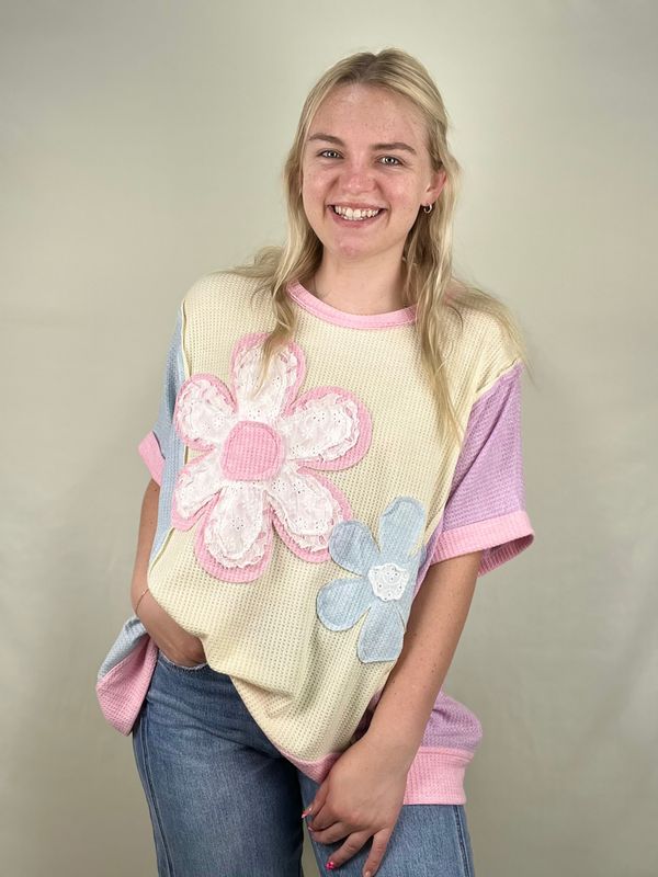 Waffle Daisy Patch Top