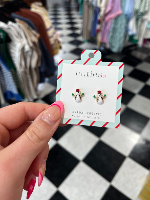 Snowman Stud Earrings