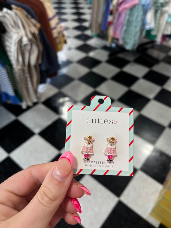 Nutcracker Mouse Stud Earrings