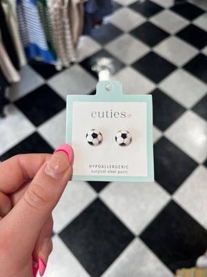 Soccer Ball Stud Earrings