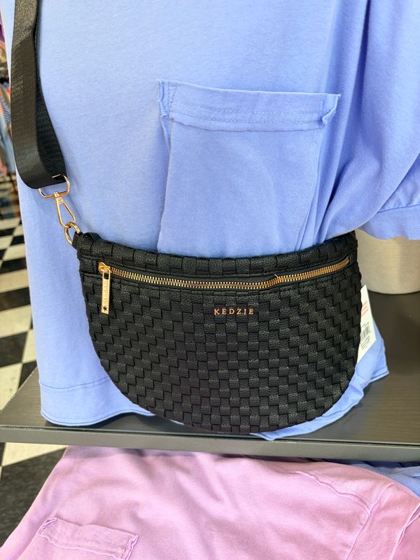 The Terrace Woven Crossbody in Black