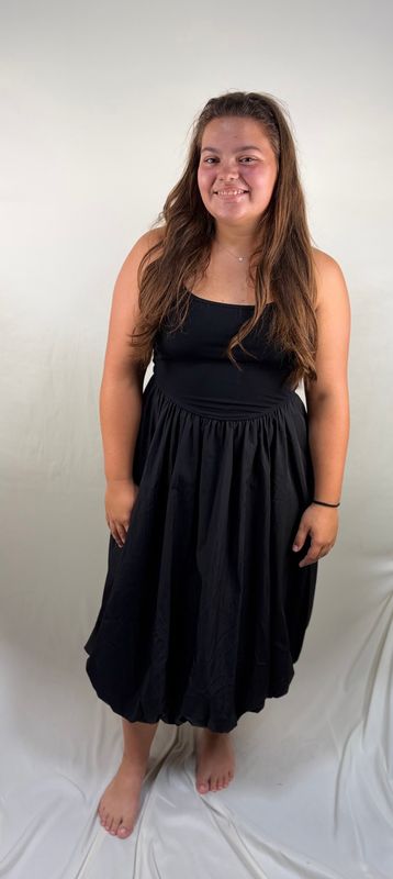 Black Midi Bubble Dress
