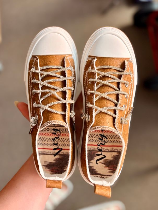 The Aman Tooled Tan Sneaker