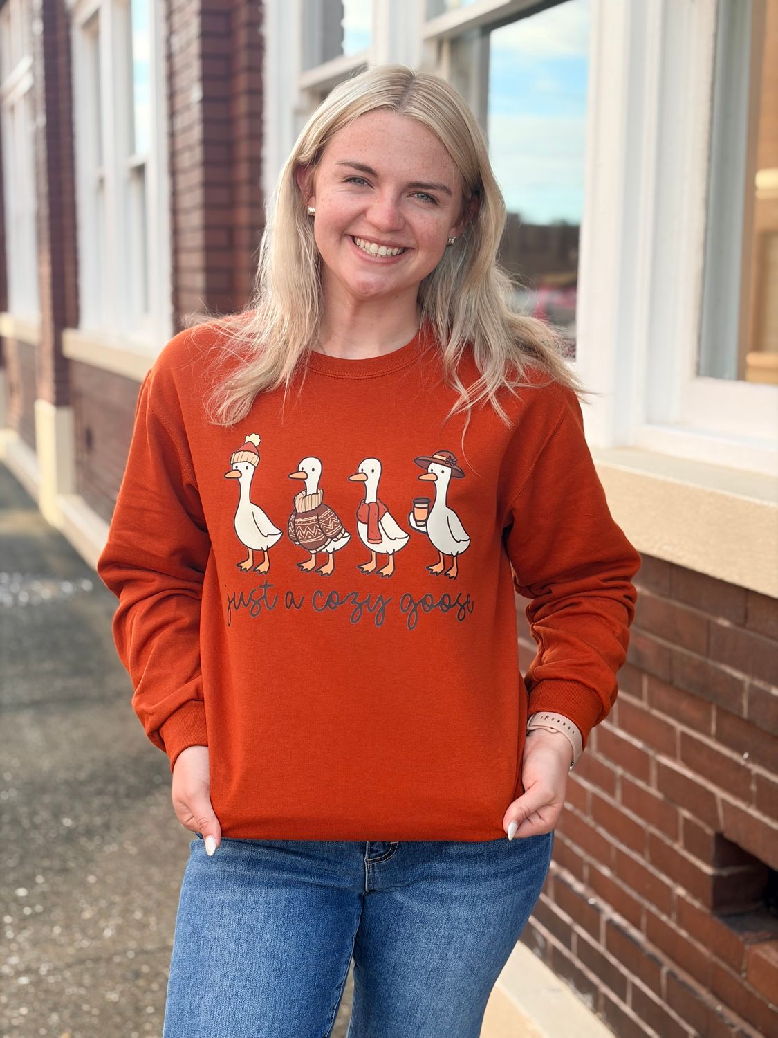 Just a Cozy Goose Pullover