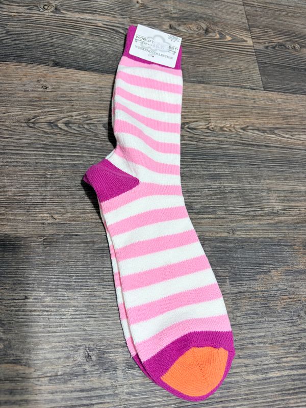 Wild Strawberry Striped Crew Socks
