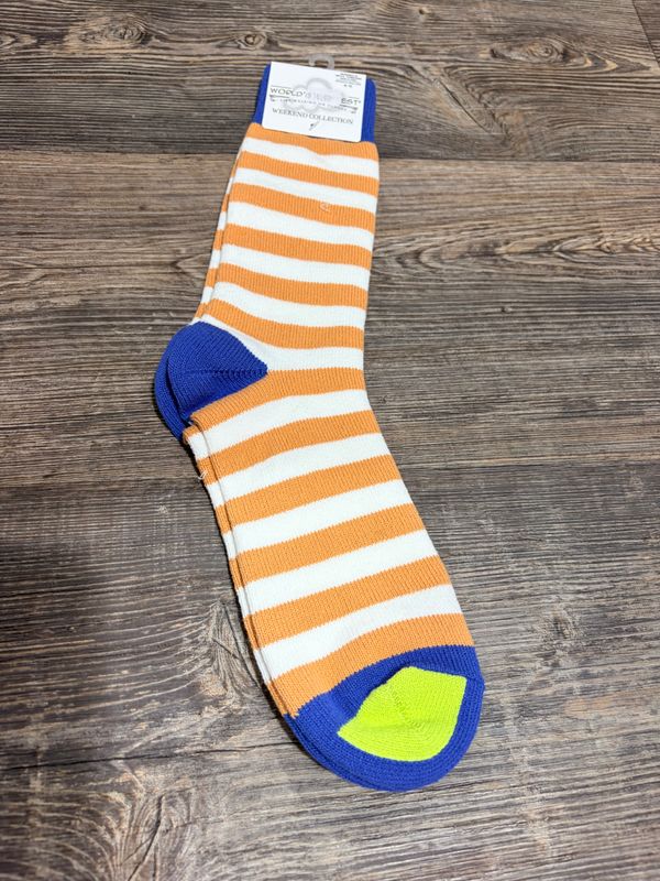 Mountain Bluebird Striped Crew Socks
