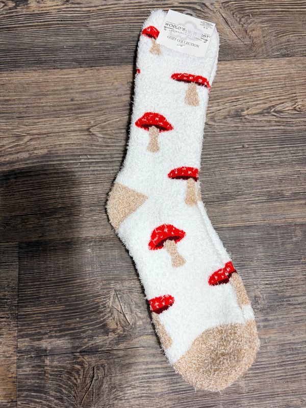 Mushroom Cozy Crew Socks