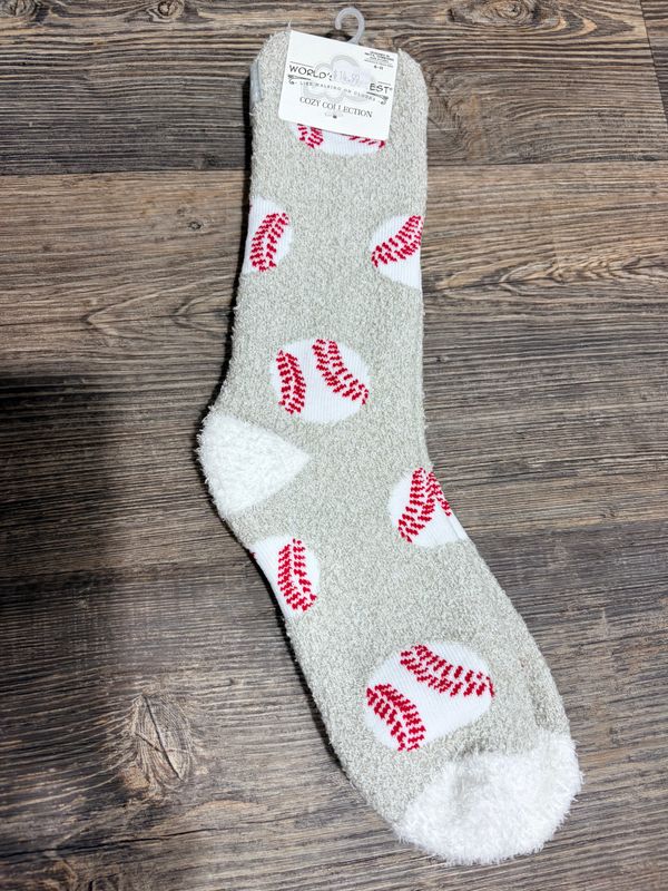 Baseball Cozy Crew Socks