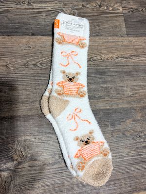 Pumpkin Bear Cozy Crew Socks