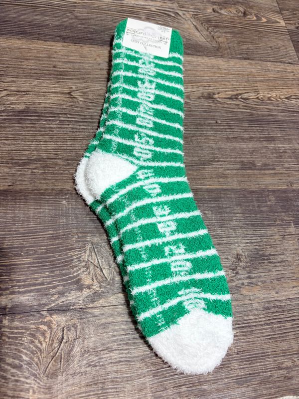 Football Field Cozy Crew Socks