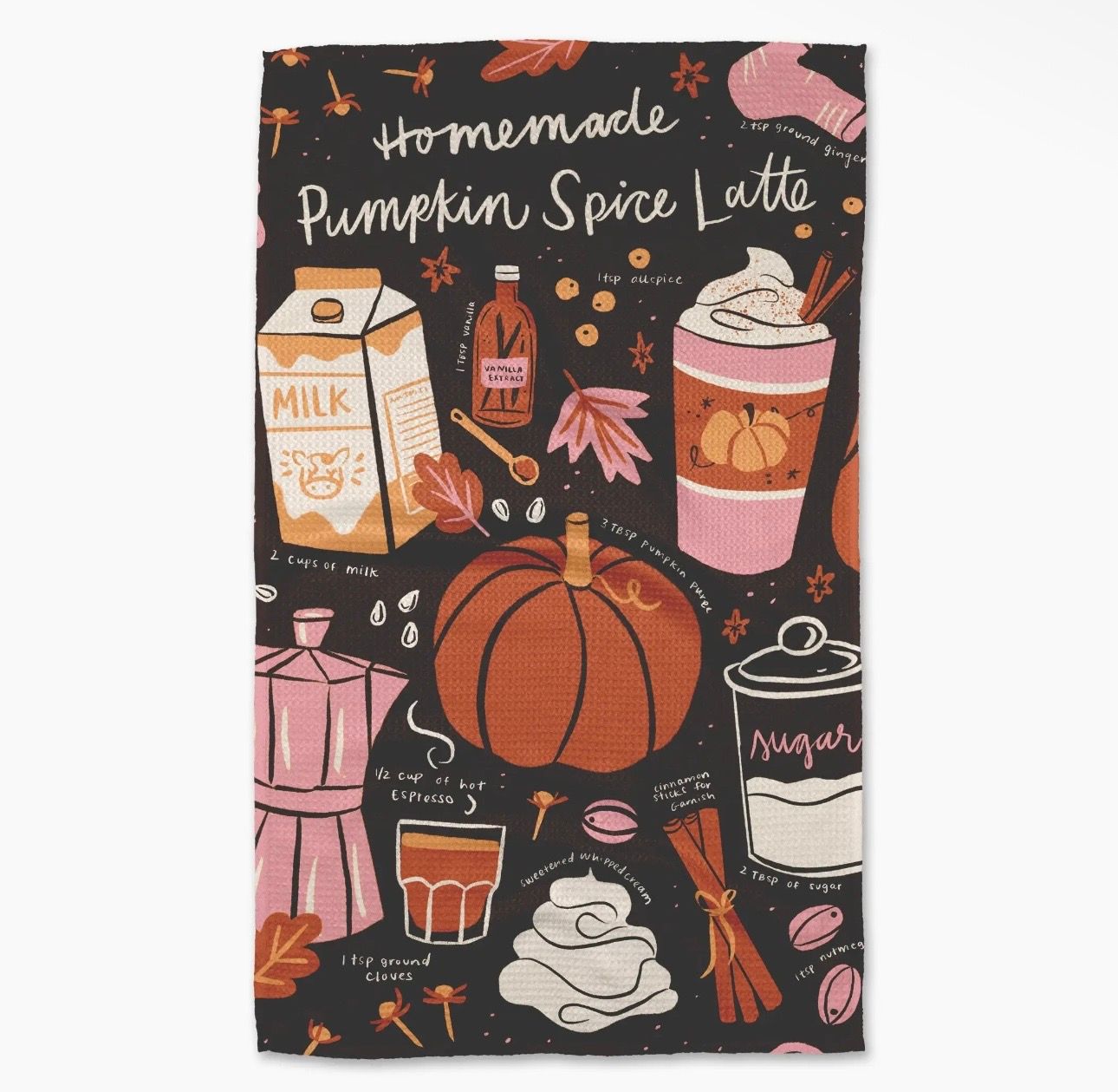Pumpkin Spice Latte Tea Towel