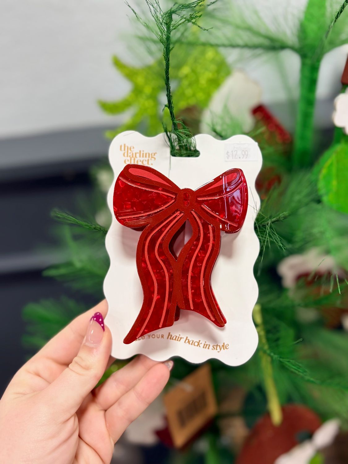 Red Bow Inspired Claw Hair Clip