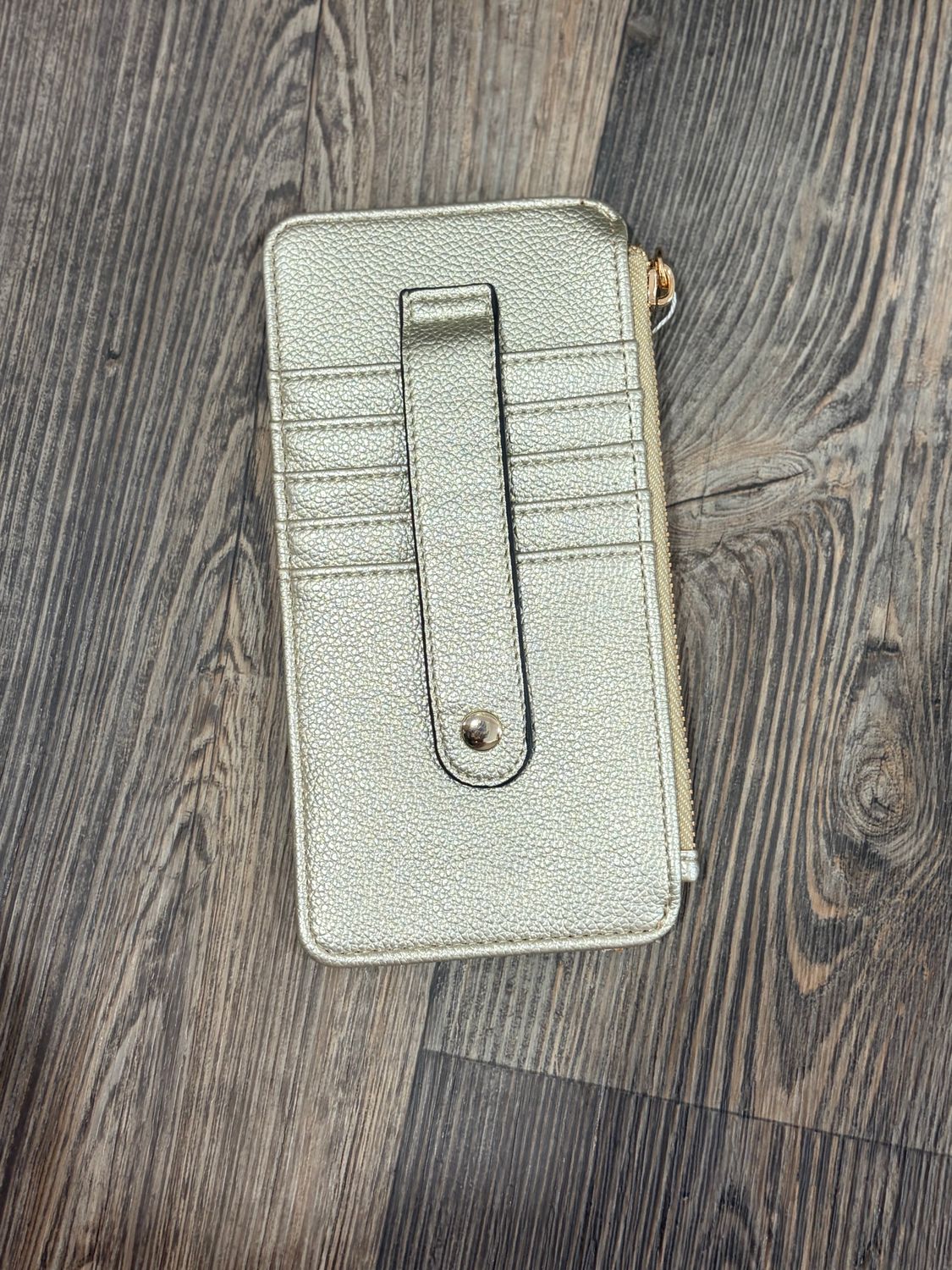 Saige Slim Card Holder in Gold