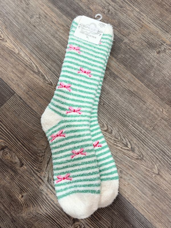 Holiday Bow Cozy Socks