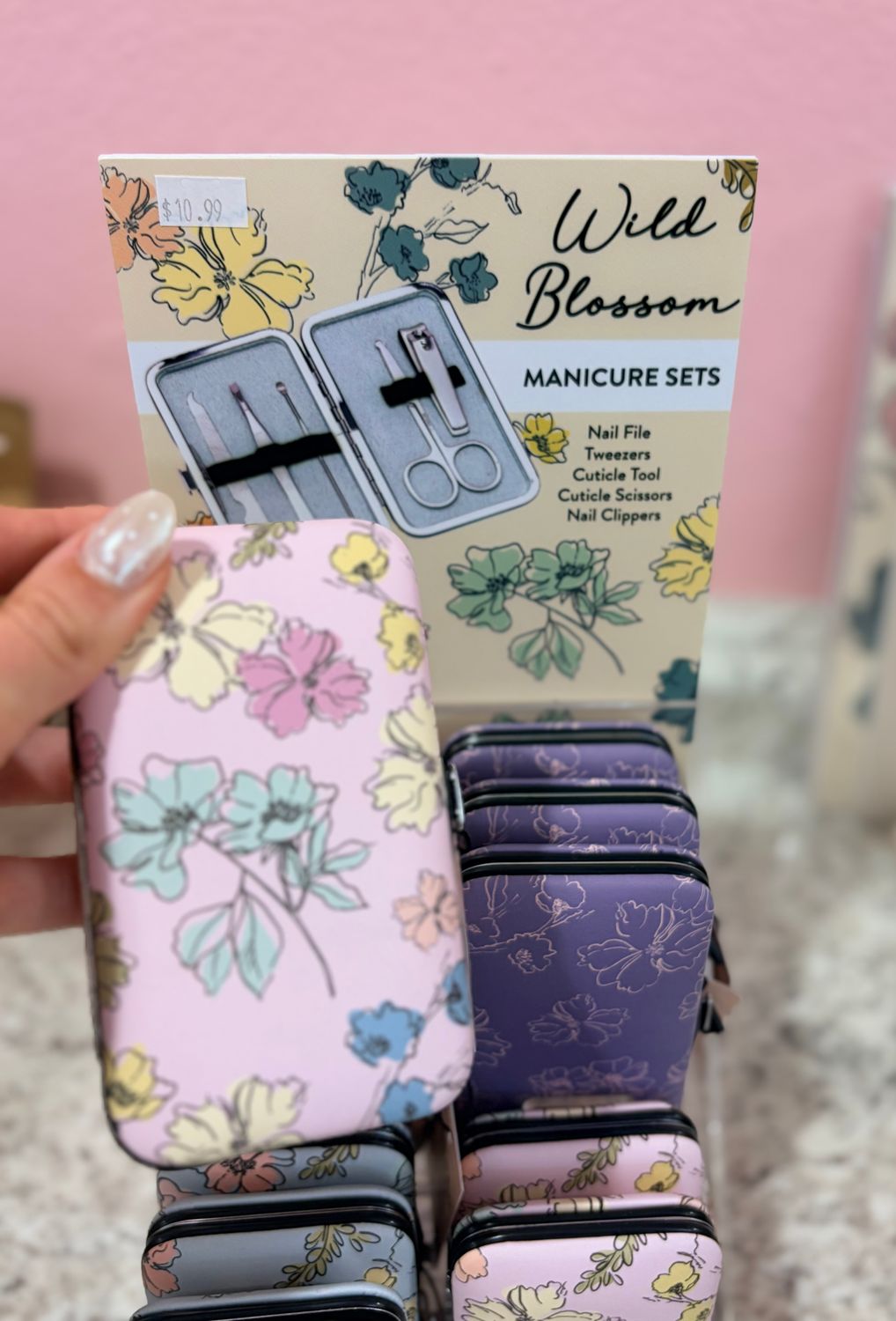 Wild Pink Blossom Manicure Set
