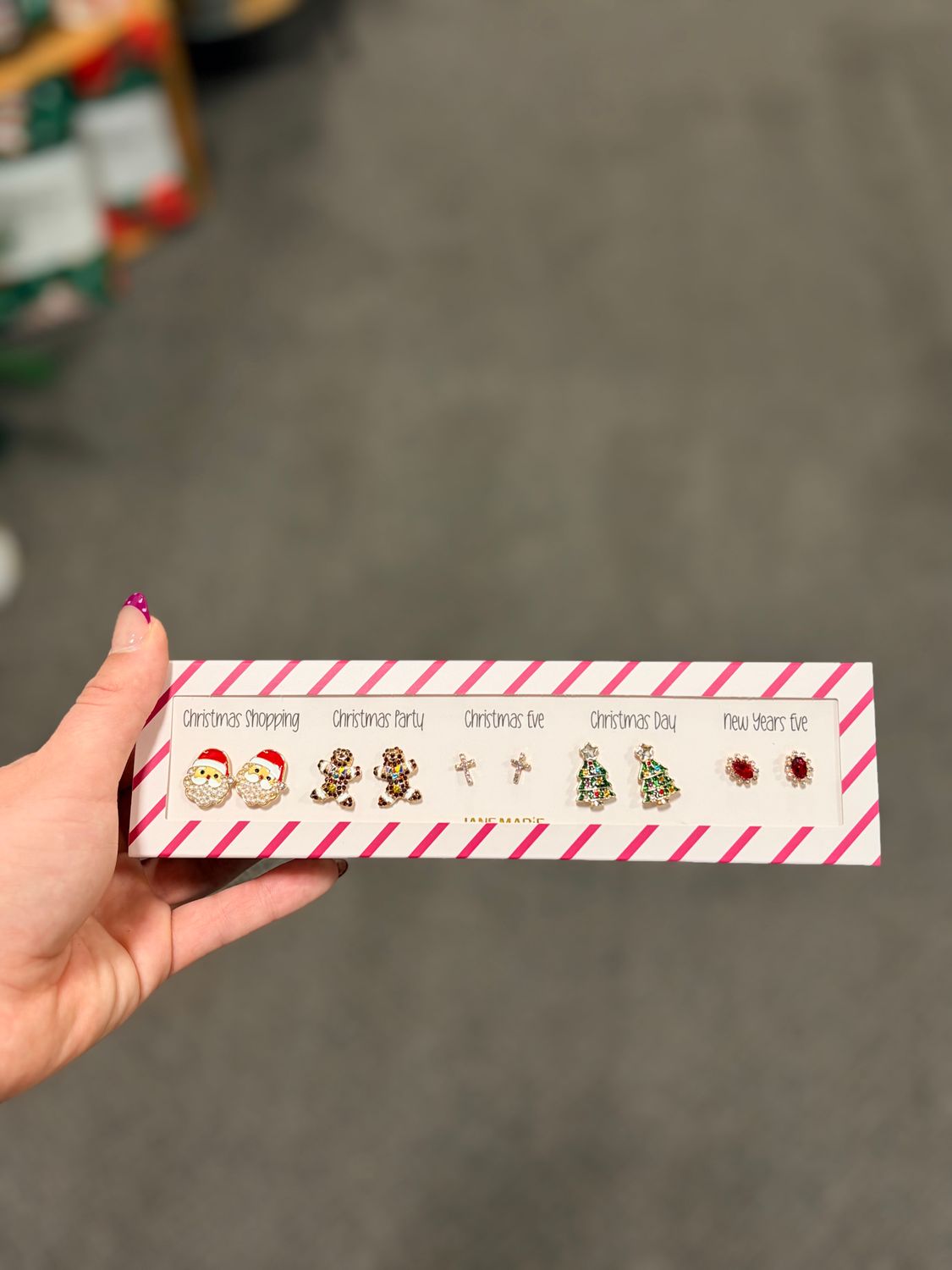 Pearl Santa/Gingerbread Earring Set