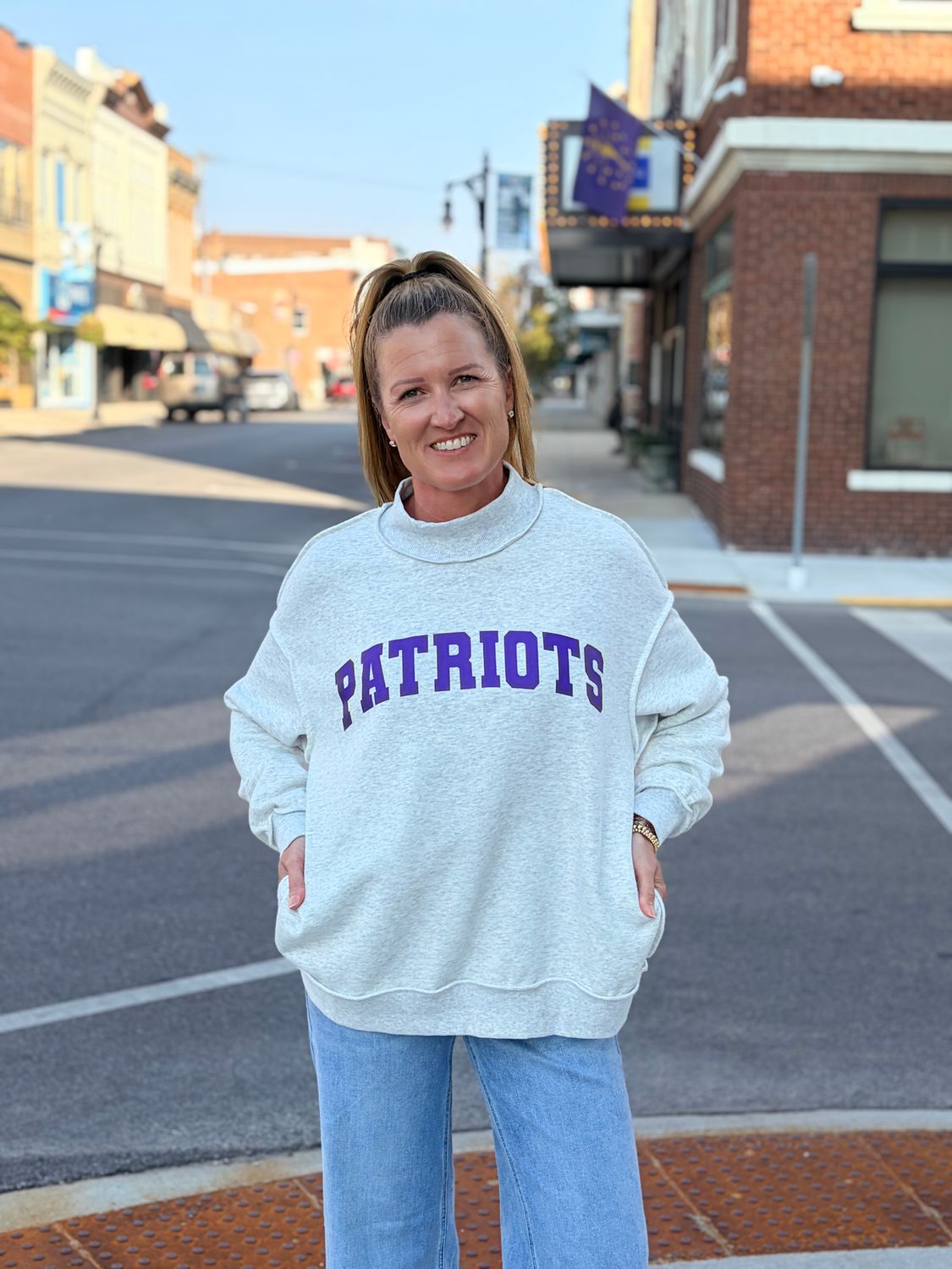 Rivet Patriots Reversible Mock Neck Pullover