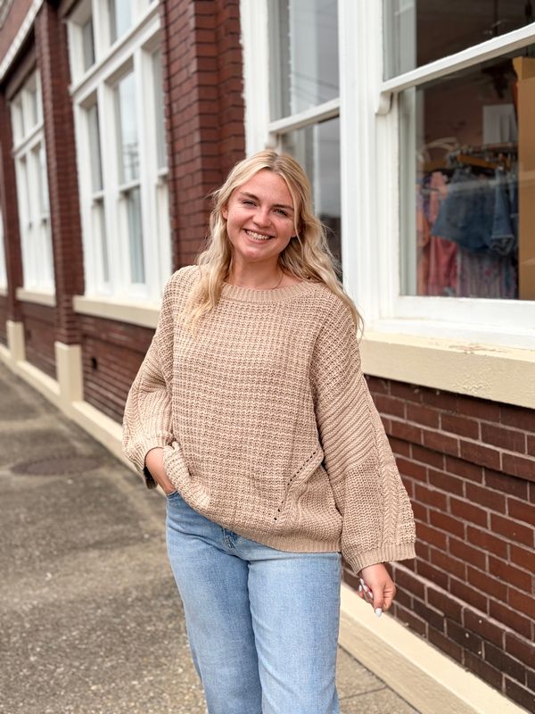 Taupe Dolman Oversized Sweater