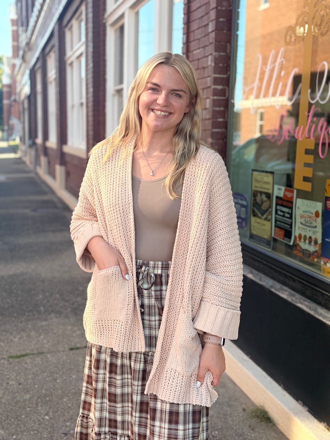 Cream Slouchy Pocket Cardigan