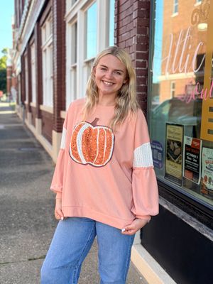 Patchwork Pumpkin Oversized Top