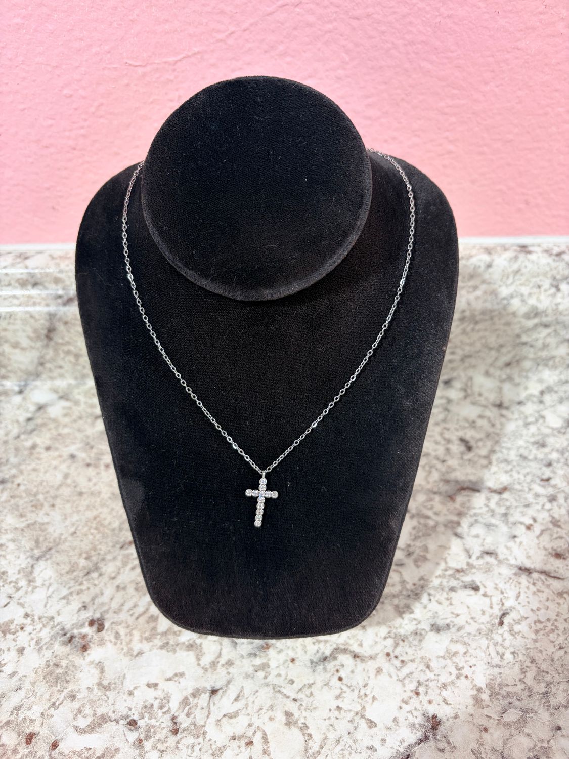 Sparkle Stone Cross Necklace