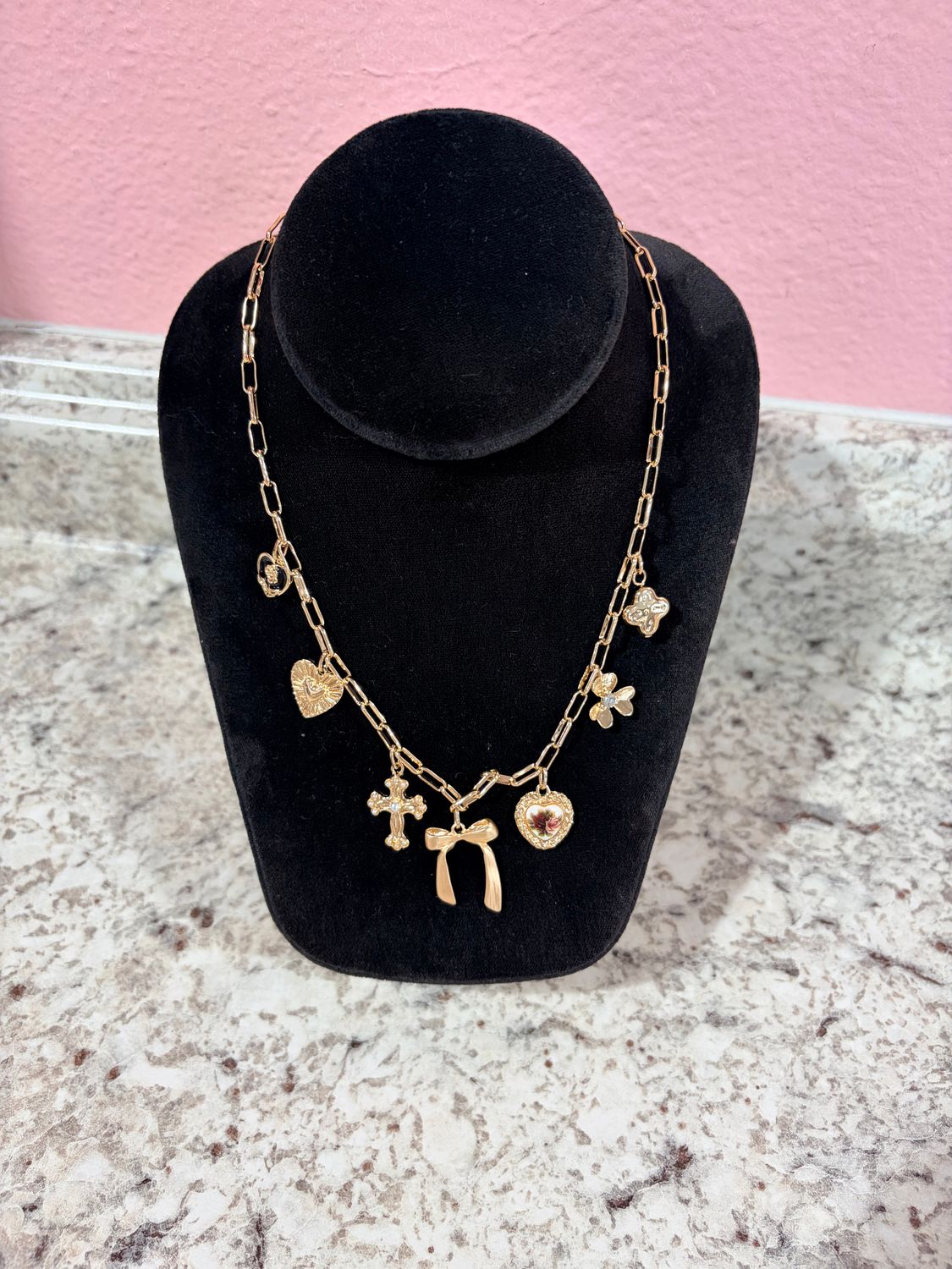 Porcelain Heart Charm Necklace