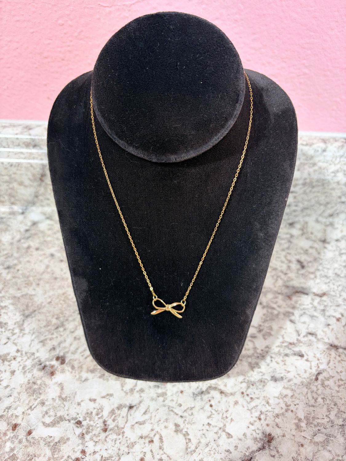 Gold Bow Necklace