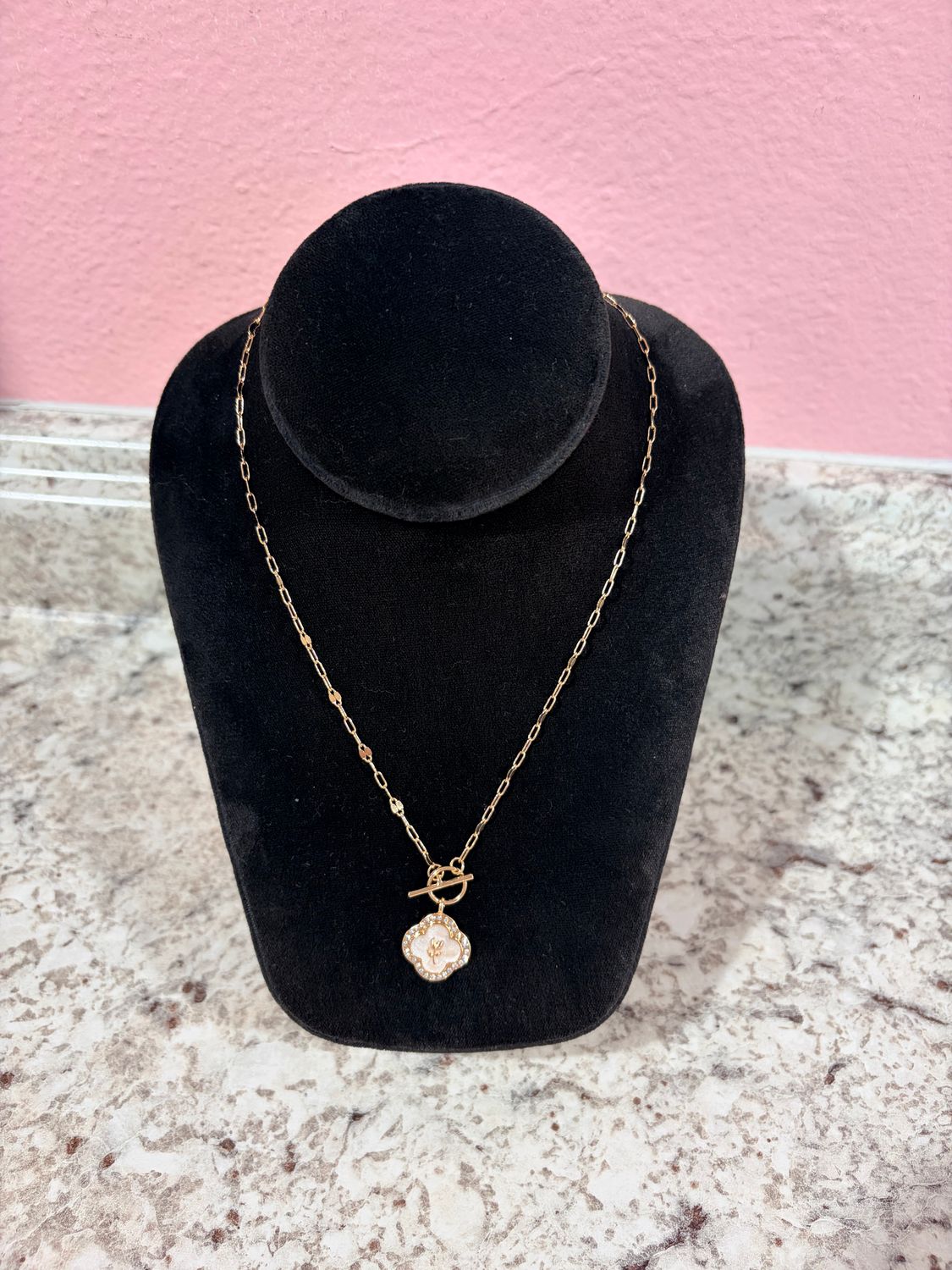 Dainty Flower Toggle Necklace