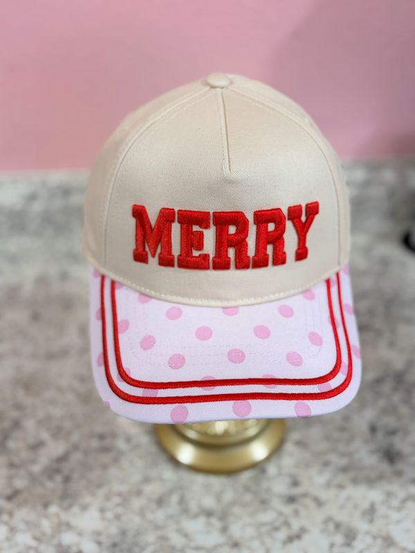 “Merry” Puff Embroidered Ball Cap