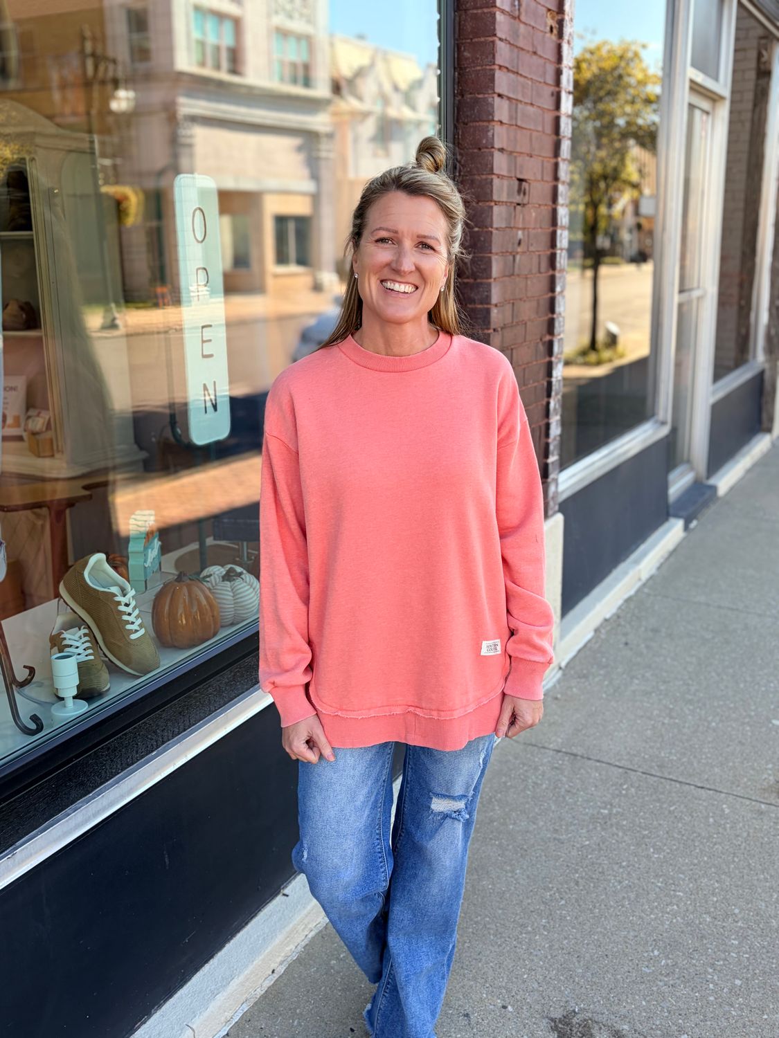 Comfy Round Pullover in Terracotta