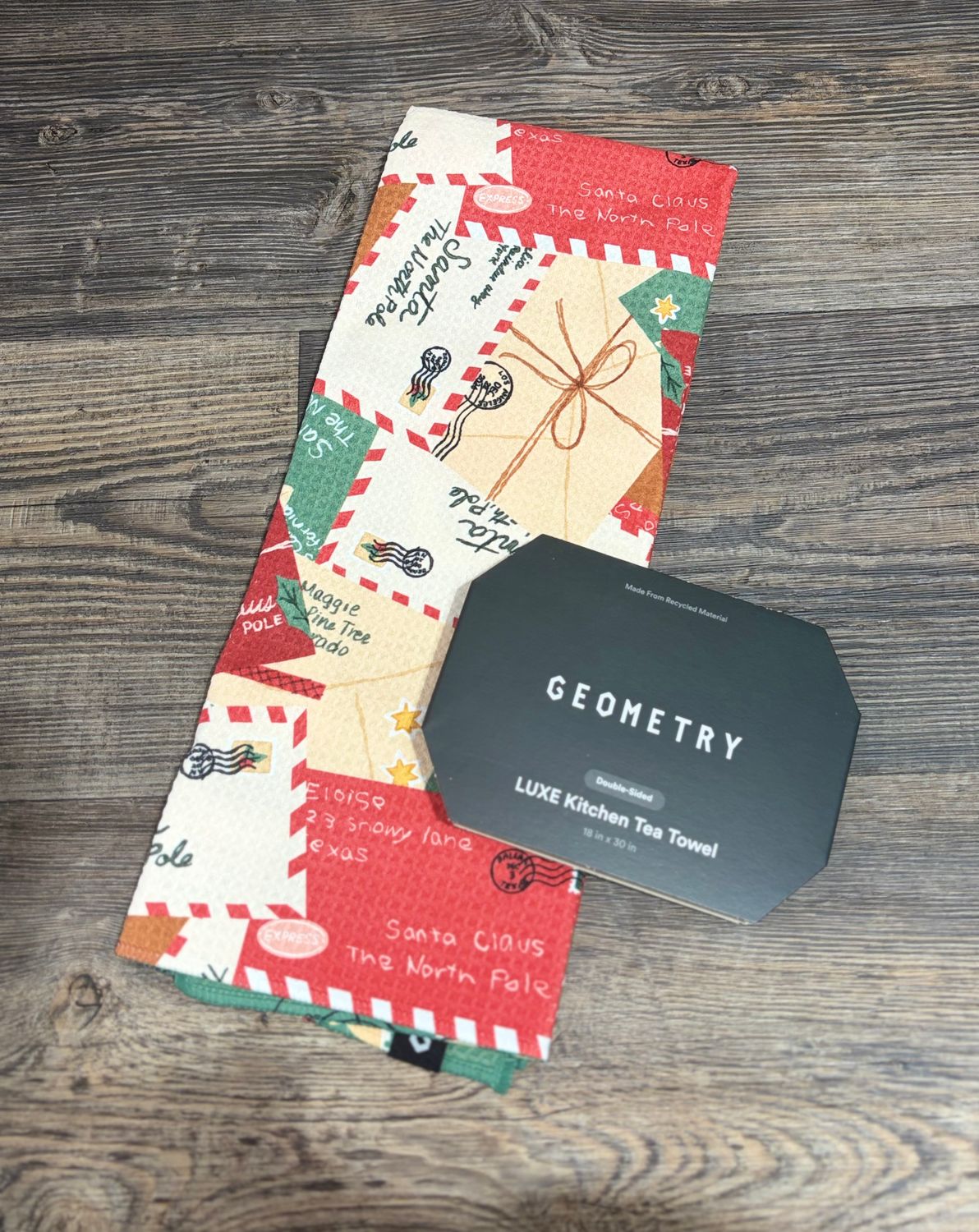 Merry Mail Luxe 2 Sided Tea Towel