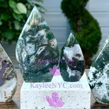 Green Moss Agate Flame
