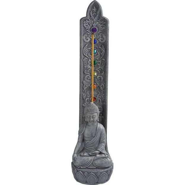 Buddha w/ Chakra Gems Incense Holder