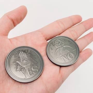 Decision Coin - Yes/No, Colour: Silver