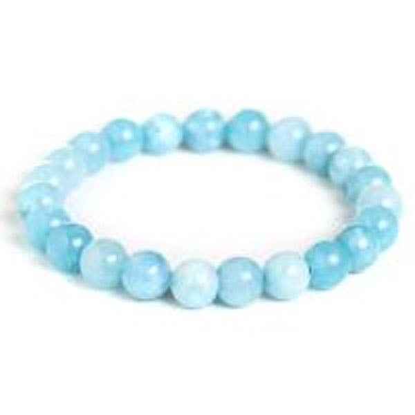 Aquamarine Bead Bracelet 8mm
