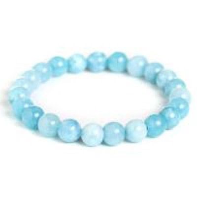 Aquamarine Bead Bracelet 8mm