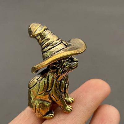 Brass Witch Hat Cat