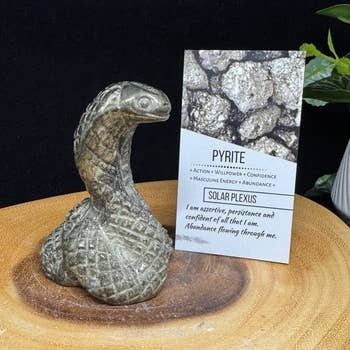Pyrite Cobra Snake Carving